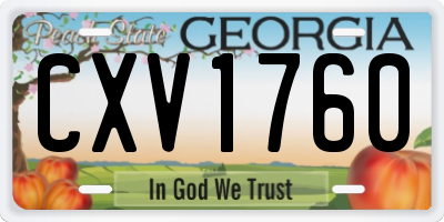 GA license plate CXV1760