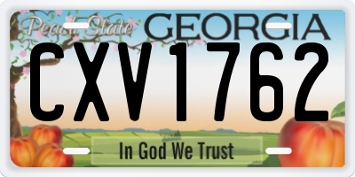 GA license plate CXV1762