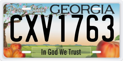 GA license plate CXV1763
