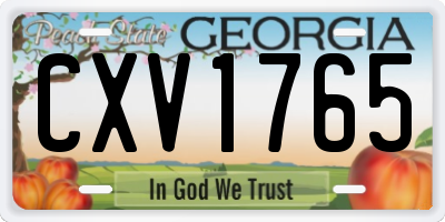 GA license plate CXV1765