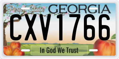 GA license plate CXV1766