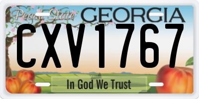 GA license plate CXV1767