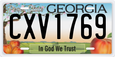 GA license plate CXV1769