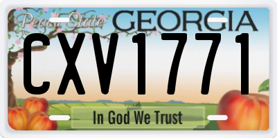 GA license plate CXV1771