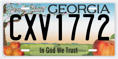 GA license plate CXV1772