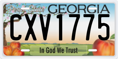 GA license plate CXV1775