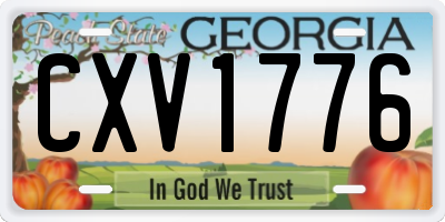GA license plate CXV1776