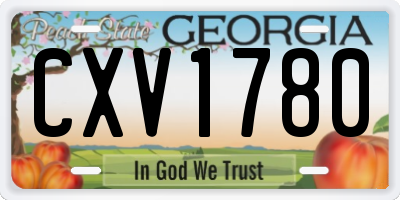 GA license plate CXV1780