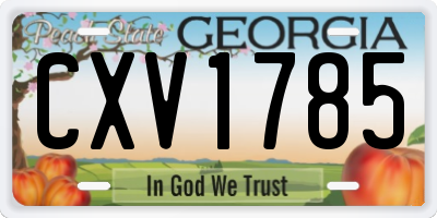 GA license plate CXV1785
