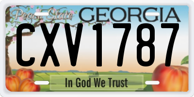 GA license plate CXV1787