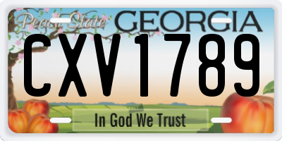 GA license plate CXV1789
