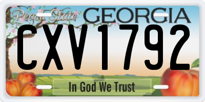 GA license plate CXV1792
