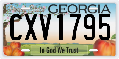 GA license plate CXV1795
