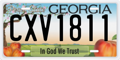 GA license plate CXV1811