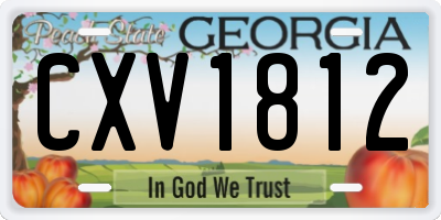 GA license plate CXV1812