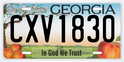 GA license plate CXV1830