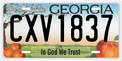 GA license plate CXV1837