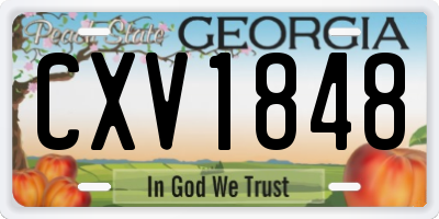 GA license plate CXV1848