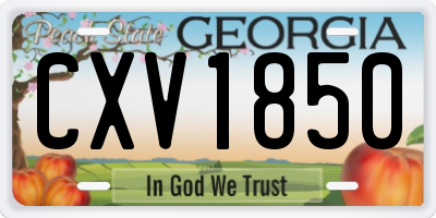 GA license plate CXV1850