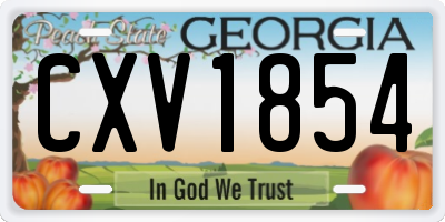 GA license plate CXV1854