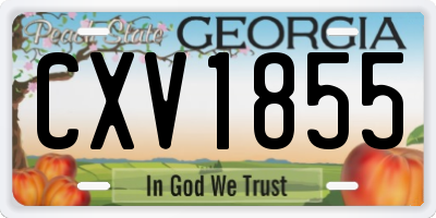 GA license plate CXV1855