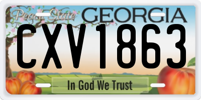 GA license plate CXV1863