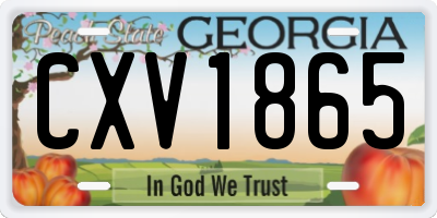 GA license plate CXV1865