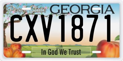 GA license plate CXV1871