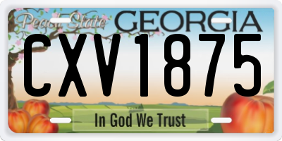 GA license plate CXV1875