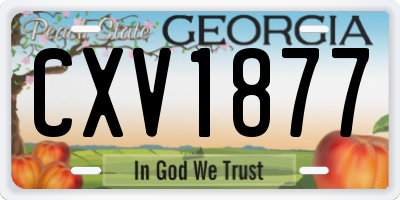 GA license plate CXV1877