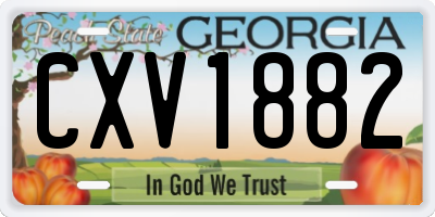 GA license plate CXV1882