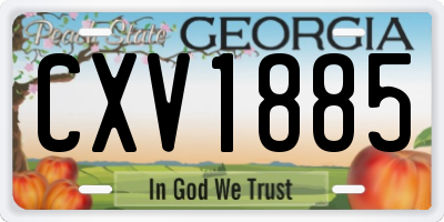 GA license plate CXV1885