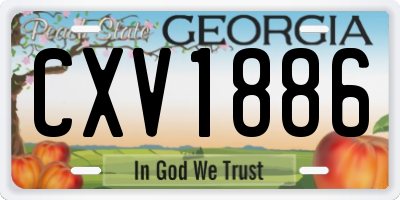 GA license plate CXV1886