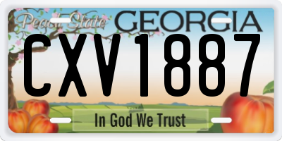 GA license plate CXV1887