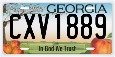 GA license plate CXV1889