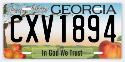 GA license plate CXV1894