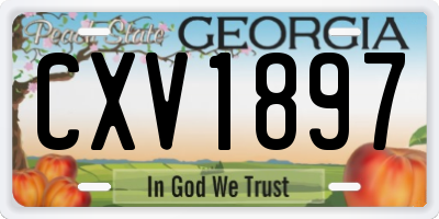 GA license plate CXV1897
