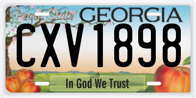 GA license plate CXV1898