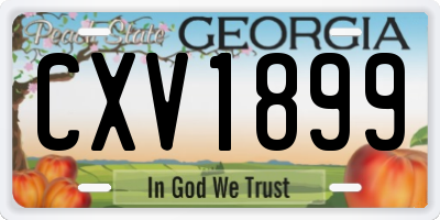 GA license plate CXV1899