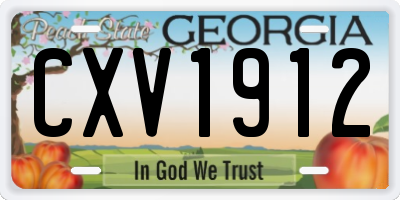 GA license plate CXV1912