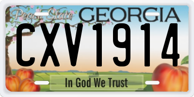 GA license plate CXV1914