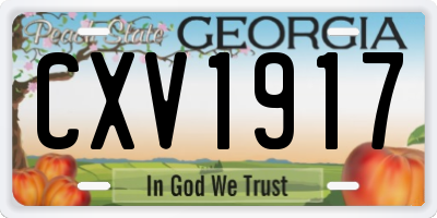 GA license plate CXV1917