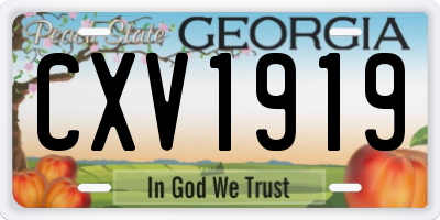 GA license plate CXV1919