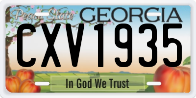 GA license plate CXV1935