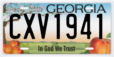 GA license plate CXV1941