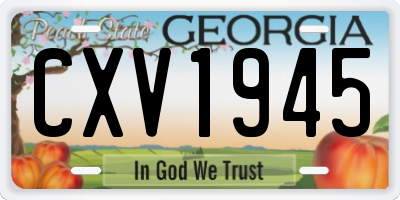 GA license plate CXV1945
