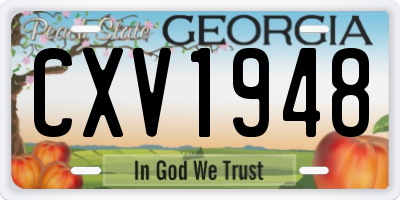 GA license plate CXV1948