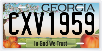 GA license plate CXV1959