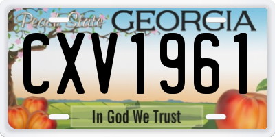 GA license plate CXV1961