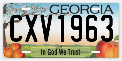 GA license plate CXV1963